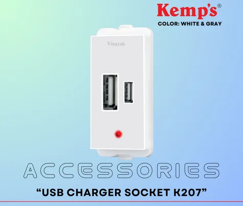 USB CHARGER SOCKET  KEMPS Series K207 - Vinayak Electricals
