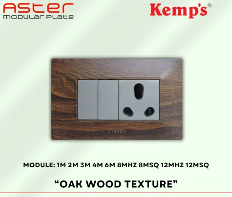 KEMPS Aster OAK WOOD TEXTURE Modular plates - Vinayak Electricals