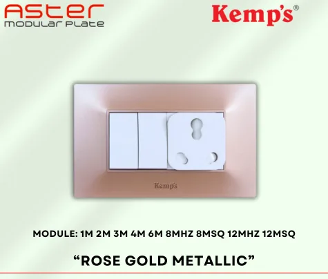 KEMPS Aster ROSE GOLD METALLIC Modular plates - Vinayak Electricals