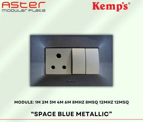 KEMPS Aster SPACE BLUE METALLIC Modular plates - Vinayak Electricals