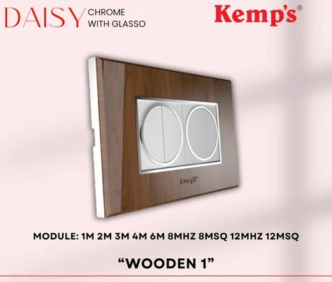 KEMPS daisy wooden 1 Glasso Modular plates - Vinayak Electricals