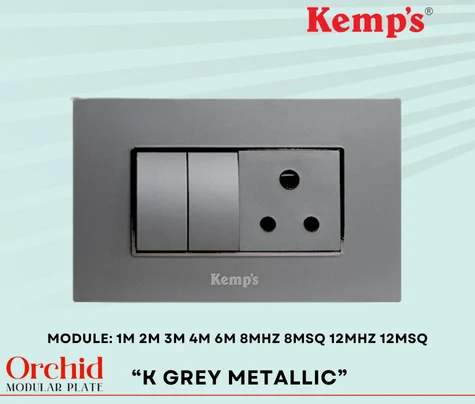 KEMPS orchid K GREY METALLIC Modular plates - Vinayak Electricals