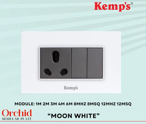 KEMPS orchid MOON WHITE Modular plates - Vinayak Electricals