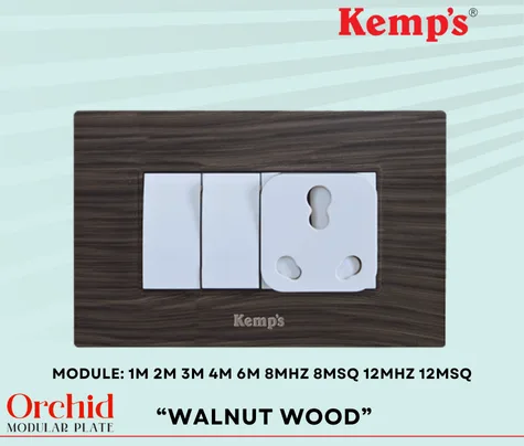 KEMPS orchid WALNUT WOOD TEXTURE Modular plates - Vinayak Electricals