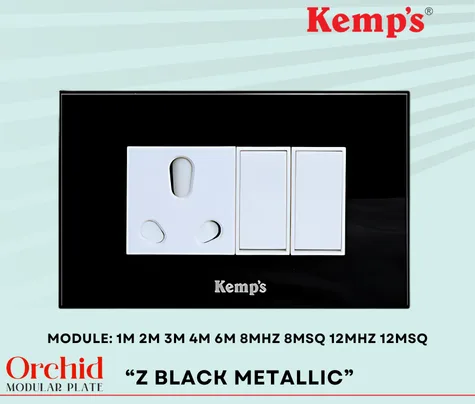 KEMPS orchid Z BLACK METALLIC Modular plates - Vinayak Electricals