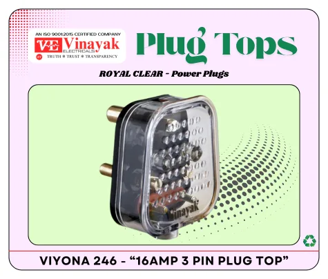 3 Pin Plug 16 AMP Transparent - Vinayak Electricals