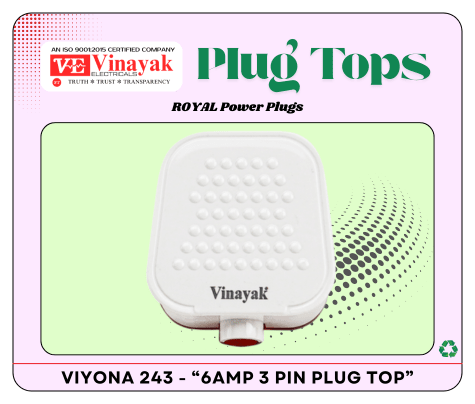 3 Pin Plug 6 AMP - Vinayak Electricals
