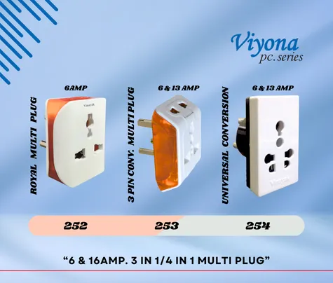 6 & 16AMP. 3 IN 1/4 IN 1 MULTI PLUG - Vinayak Electricals