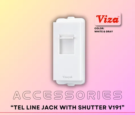 RJ45 TWO LINE TEL. JACK - 2M VIZA Series V191 - Vinayak Electricals