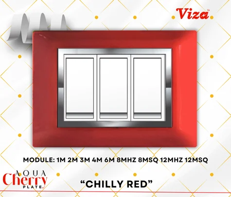 VIZA Chilly Red  Modular plates - Vinayak Electricals