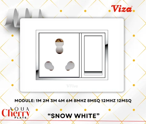 VIZA SNOW WHITE Modular plates - Vinayak Electricals