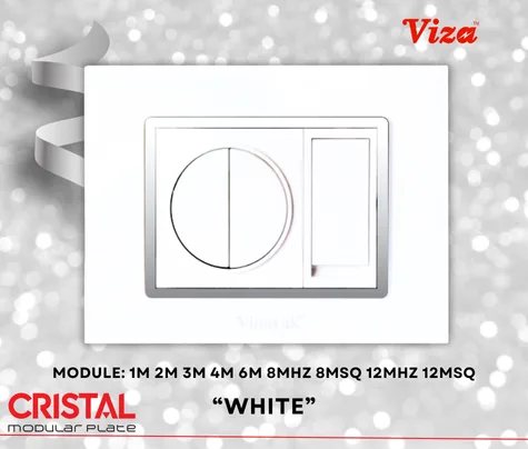 VIZA White Modular plates - Vinayak Electricals