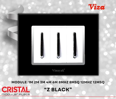 VIZA Z Black Modular plates - Vinayak Electricals