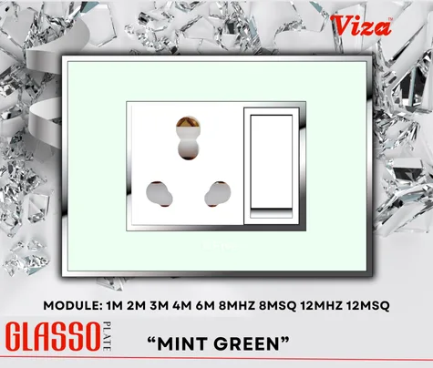 VIZA Mint Green Modular plates - Vinayak Electricals