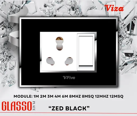 VIZA Zed Black Modular plates - Vinayak Electricals