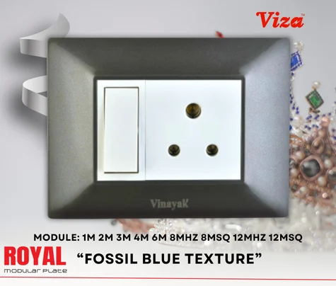 VIZA fossil Blue Texture Modular plates - Vinayak Electricals