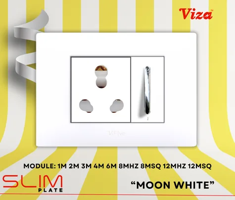 VIZA Moon White Modular plates - Vinayak Electricals