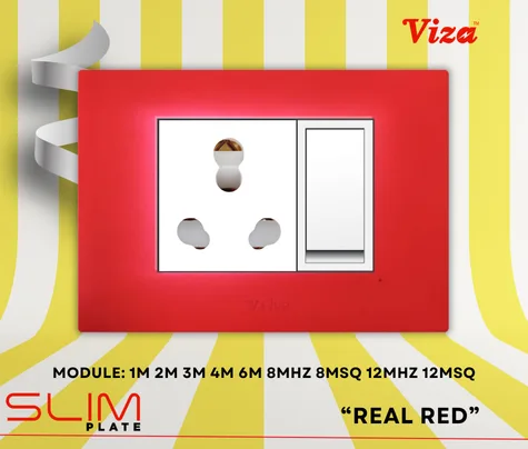 VIZA Real Red  Modular plates - Vinayak Electricals