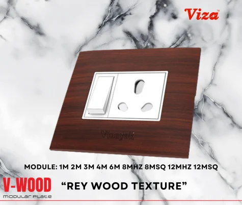 VIZA Rey Wood Texture Modular plates - Vinayak Electricals